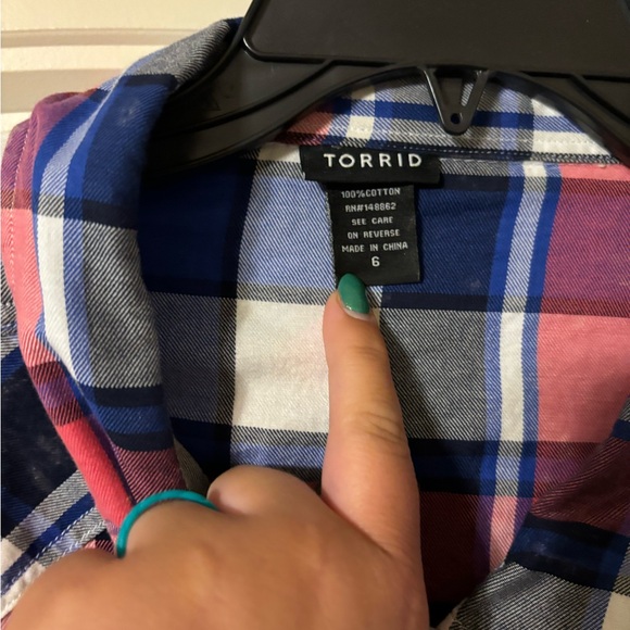 Torrid Bleach Splatter Button Down - Picture 3 of 5